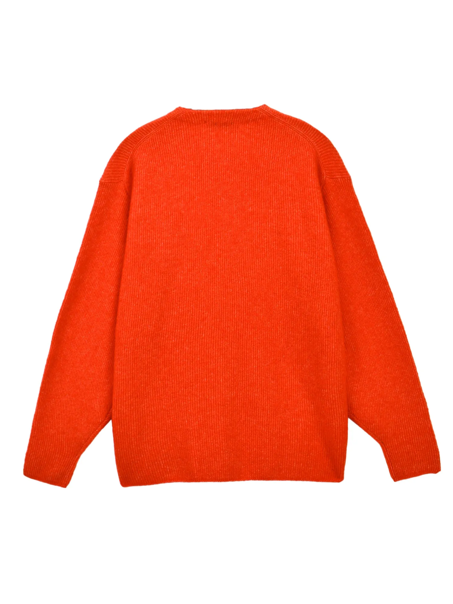 Alpaca Curved Sleeve Cardigan_Red Orange