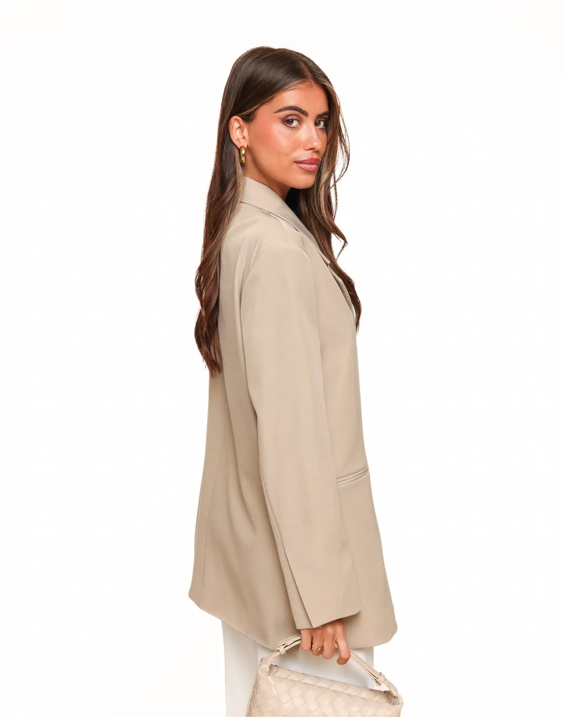 Beige Vierkante Oversized - Blazer