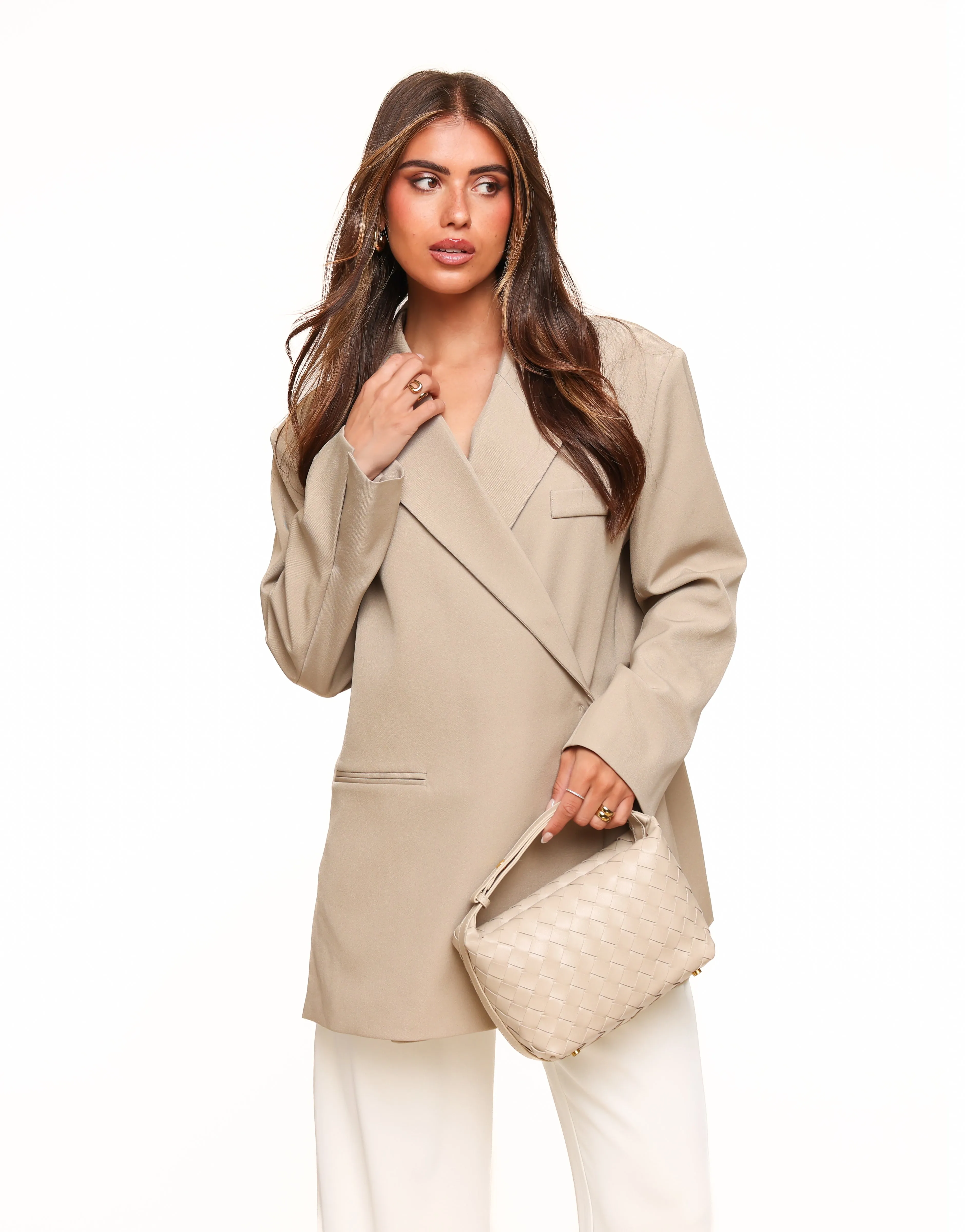Beige Vierkante Oversized - Blazer