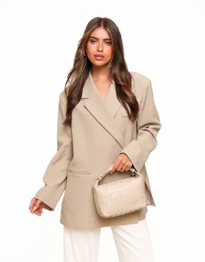 Beige Vierkante Oversized - Blazer