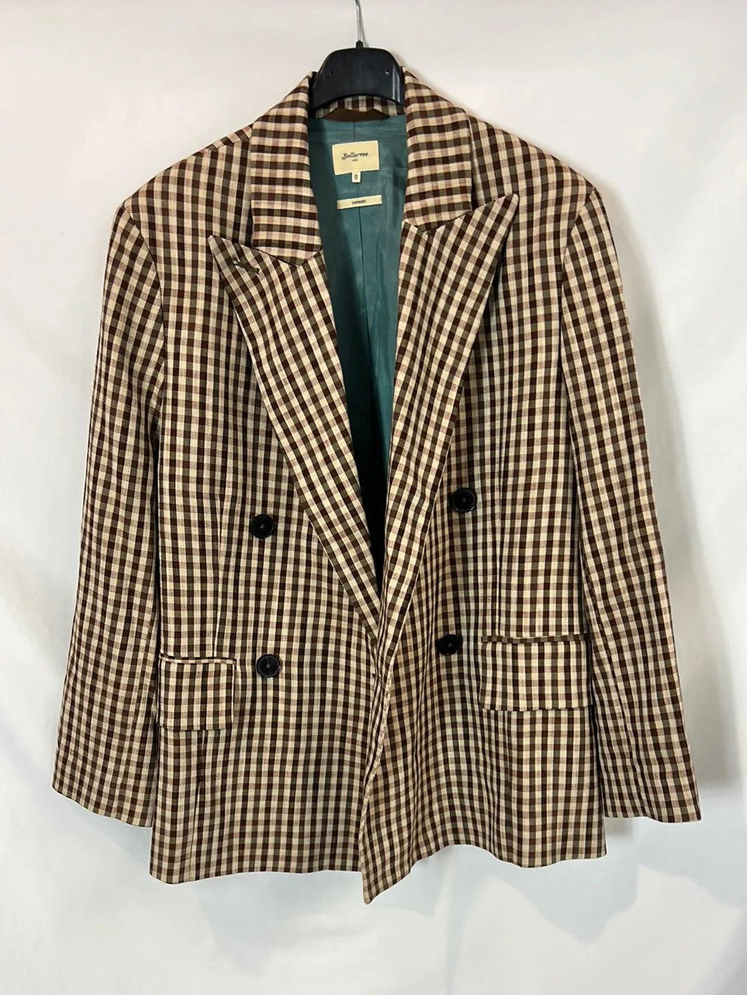 BELLEROSE. Blazer de cuadros oversized T.0(xs)