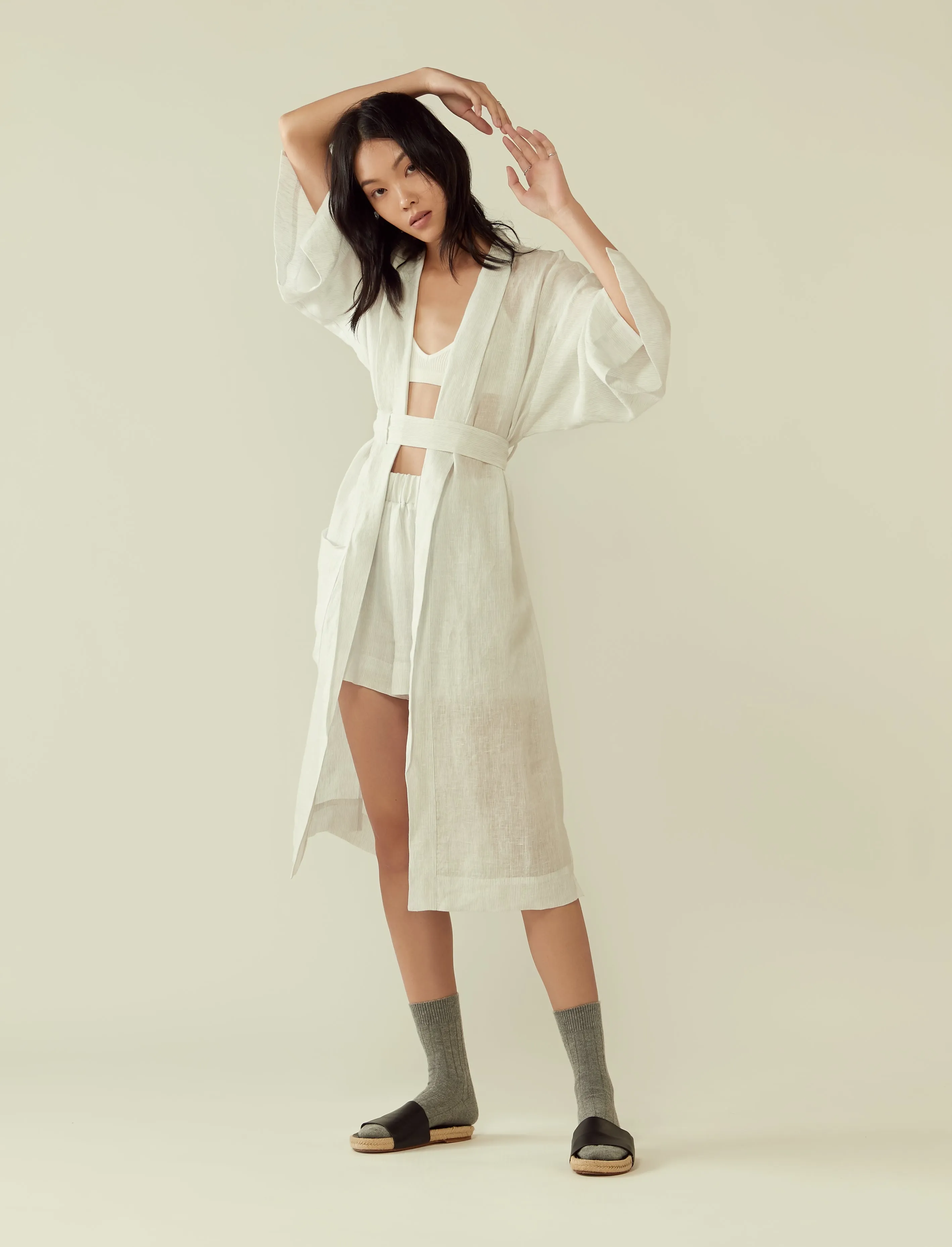 belted lounge robe