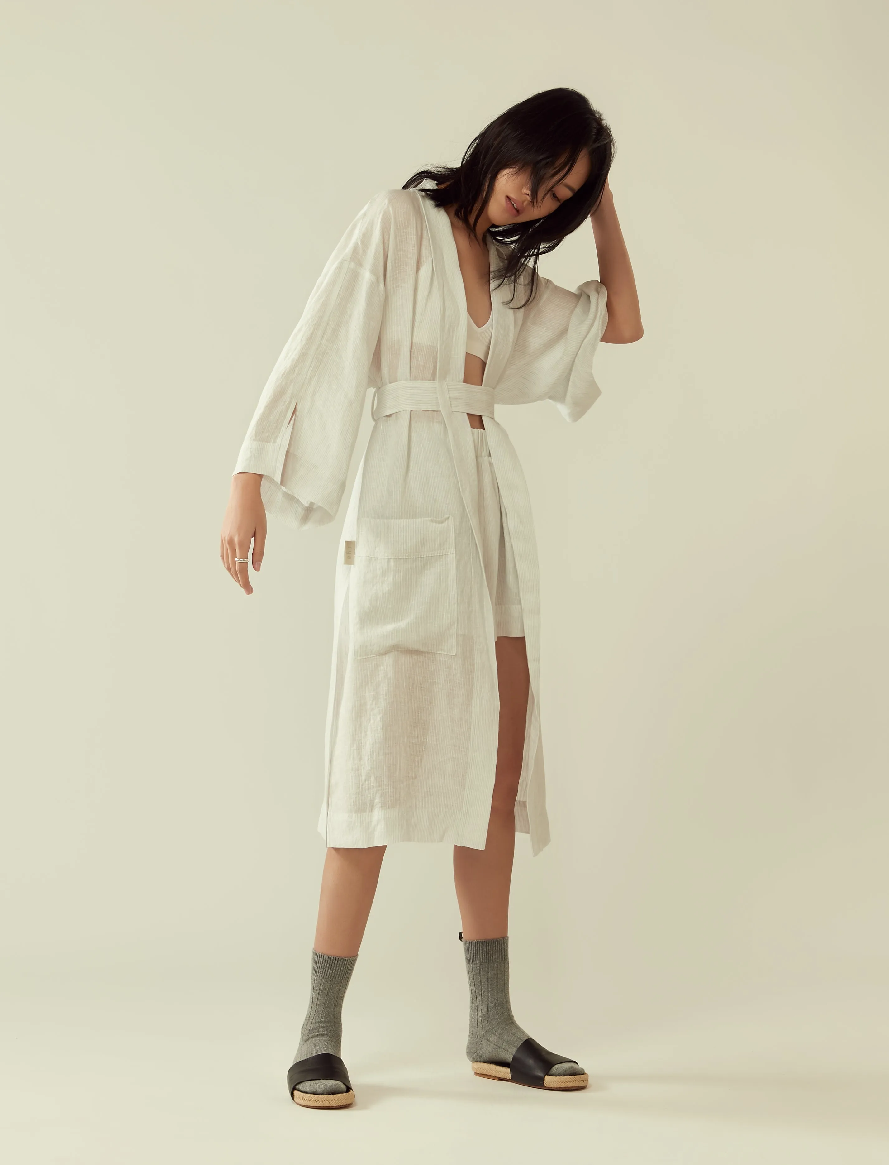 belted lounge robe