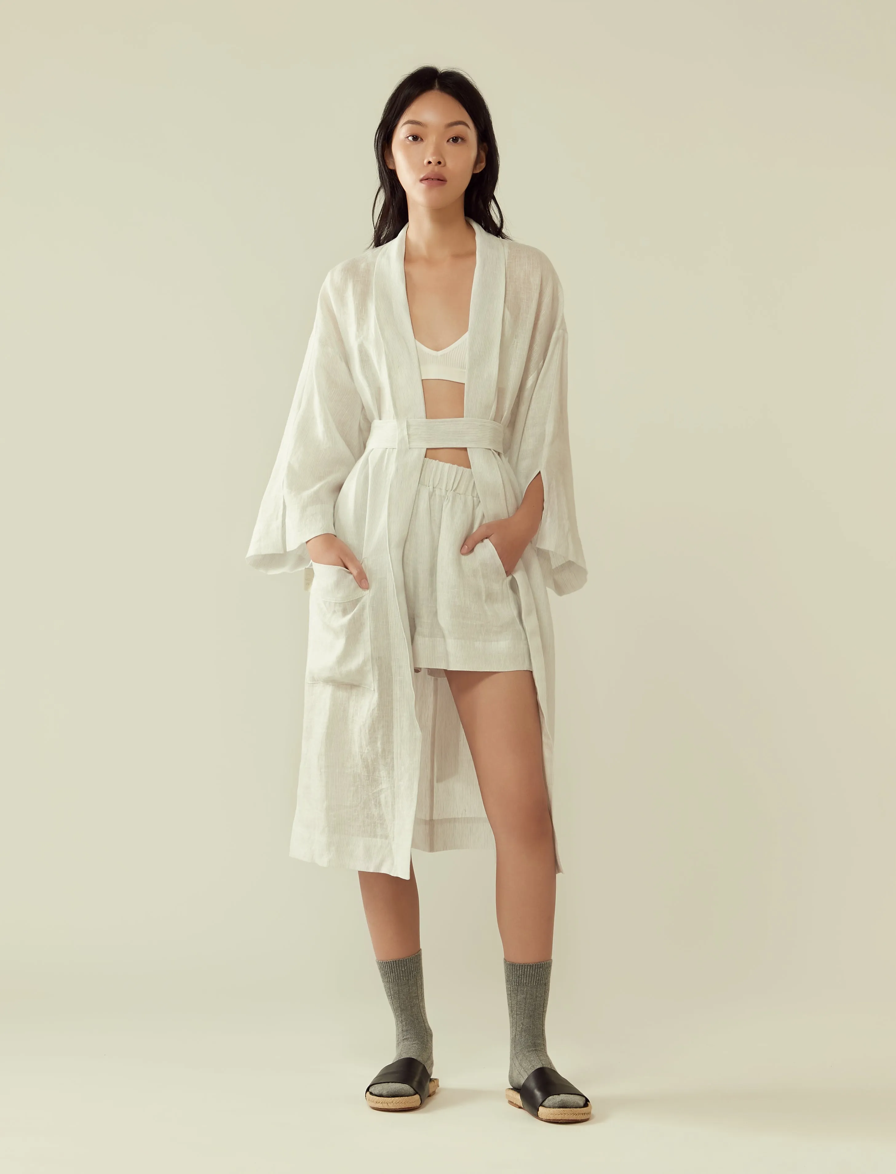 belted lounge robe
