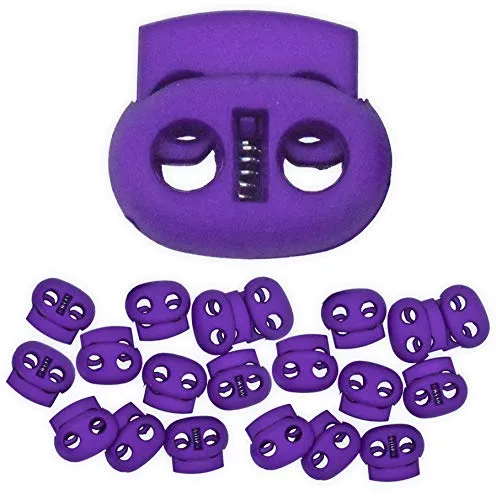 Cord Lock Cord Stop Tightener Lace Locking End Two Hole Fastener for Drawstrings, Shoelaces, Bow Cord, Bungee Cord