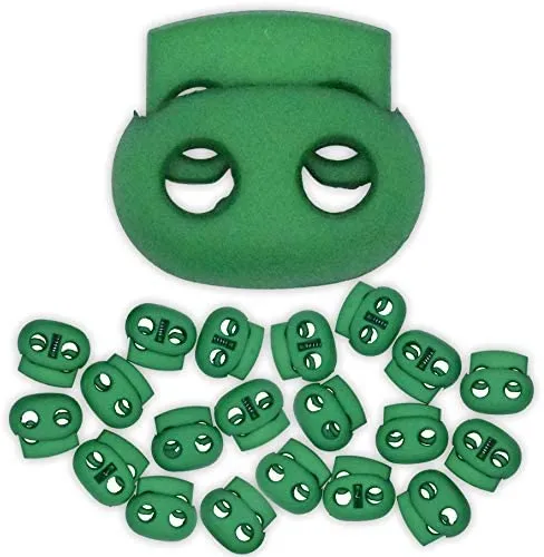 Cord Lock Cord Stop Tightener Lace Locking End Two Hole Fastener for Drawstrings, Shoelaces, Bow Cord, Bungee Cord