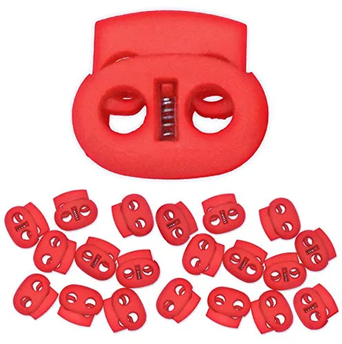 Cord Lock Cord Stop Tightener Lace Locking End Two Hole Fastener for Drawstrings, Shoelaces, Bow Cord, Bungee Cord