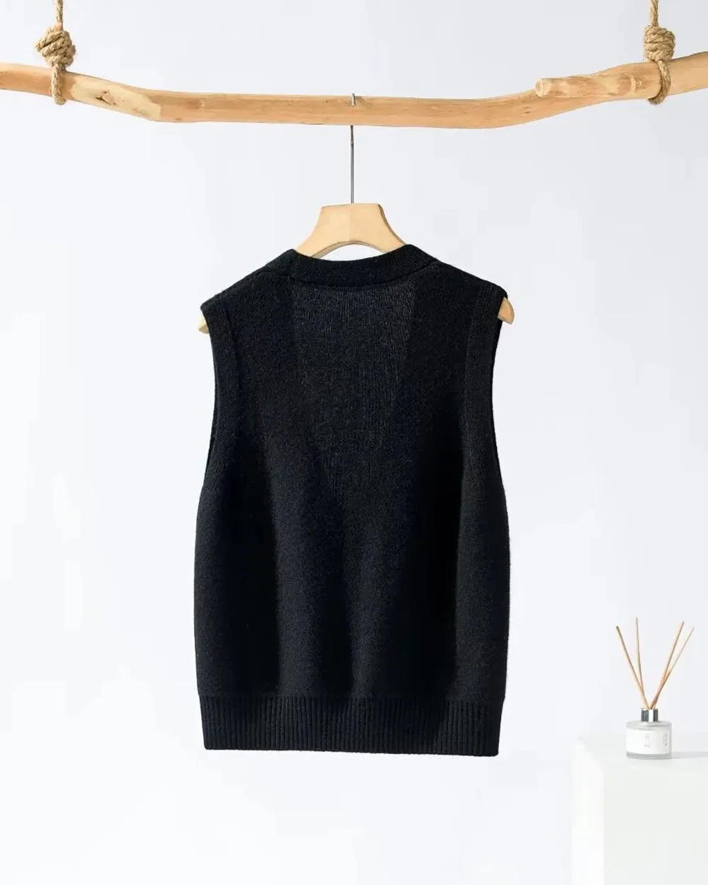 Deep V Neck Cashmere Vest