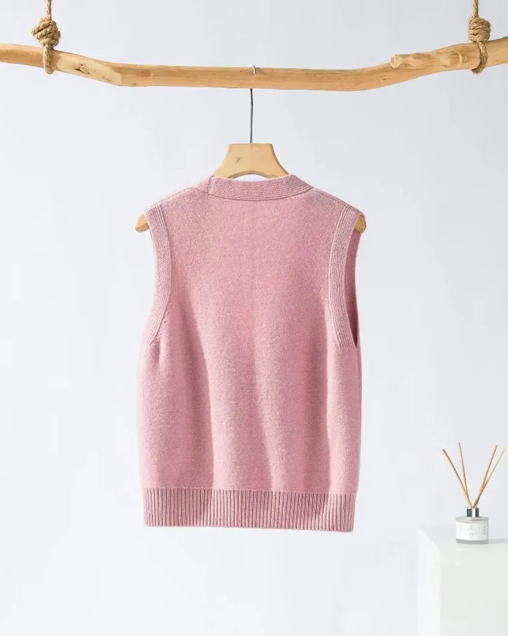 Deep V Neck Cashmere Vest