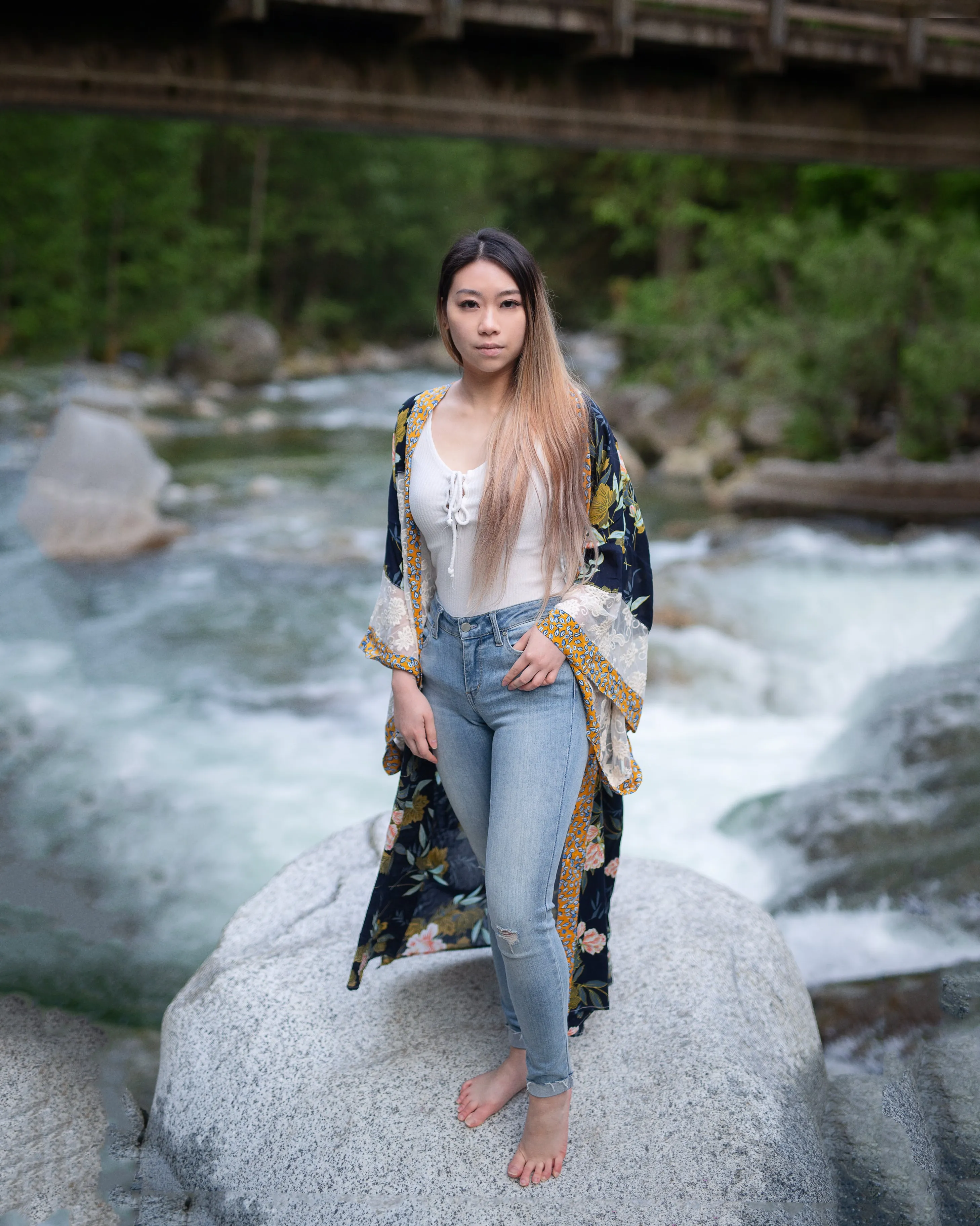 Dusk Floral Print and Lace with Kimono Sleeves