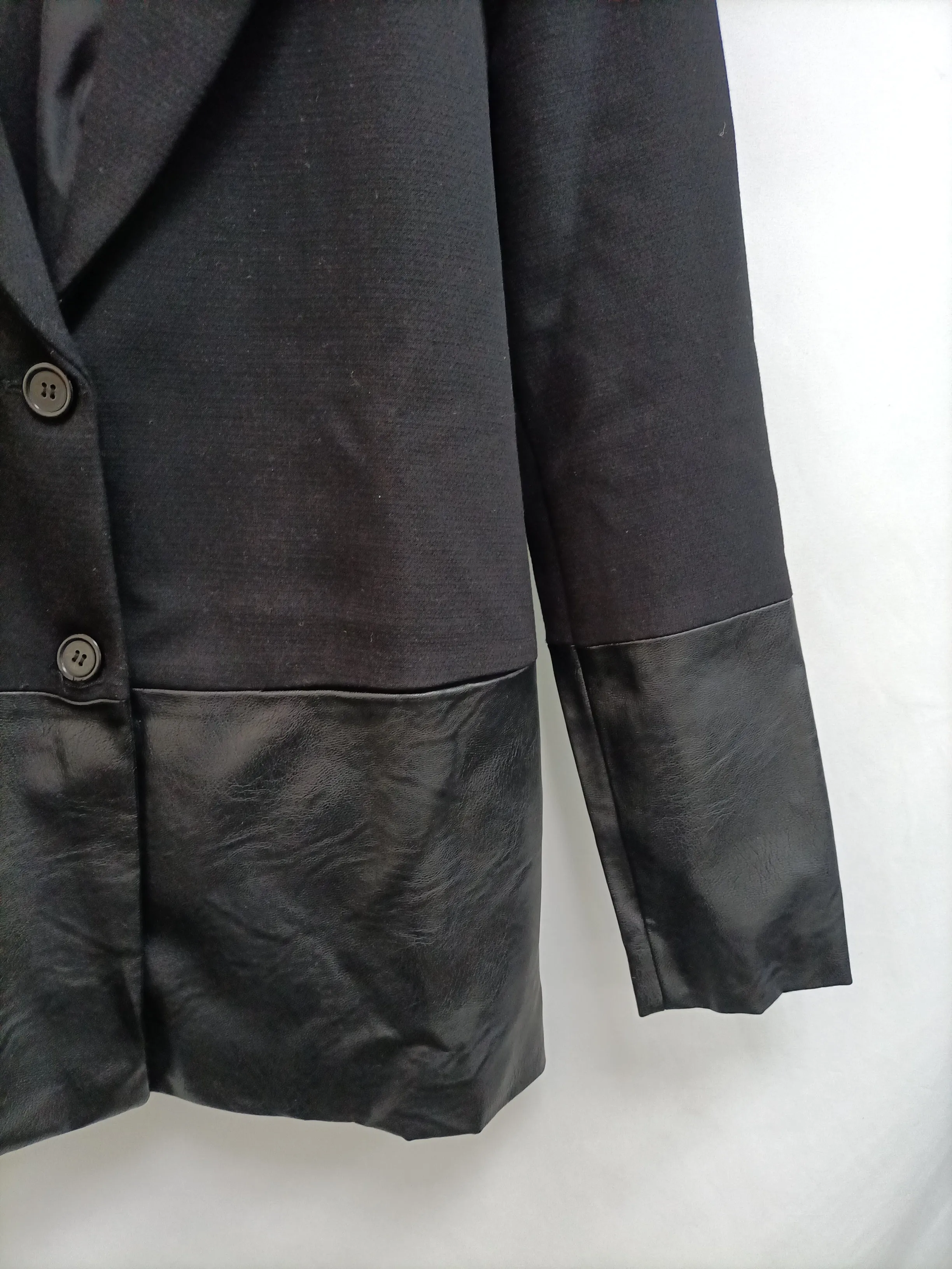 FOREVER21.Blazer negra doble textura T.M
