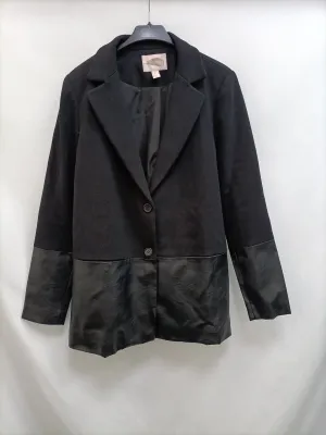 FOREVER21.Blazer negra doble textura T.M