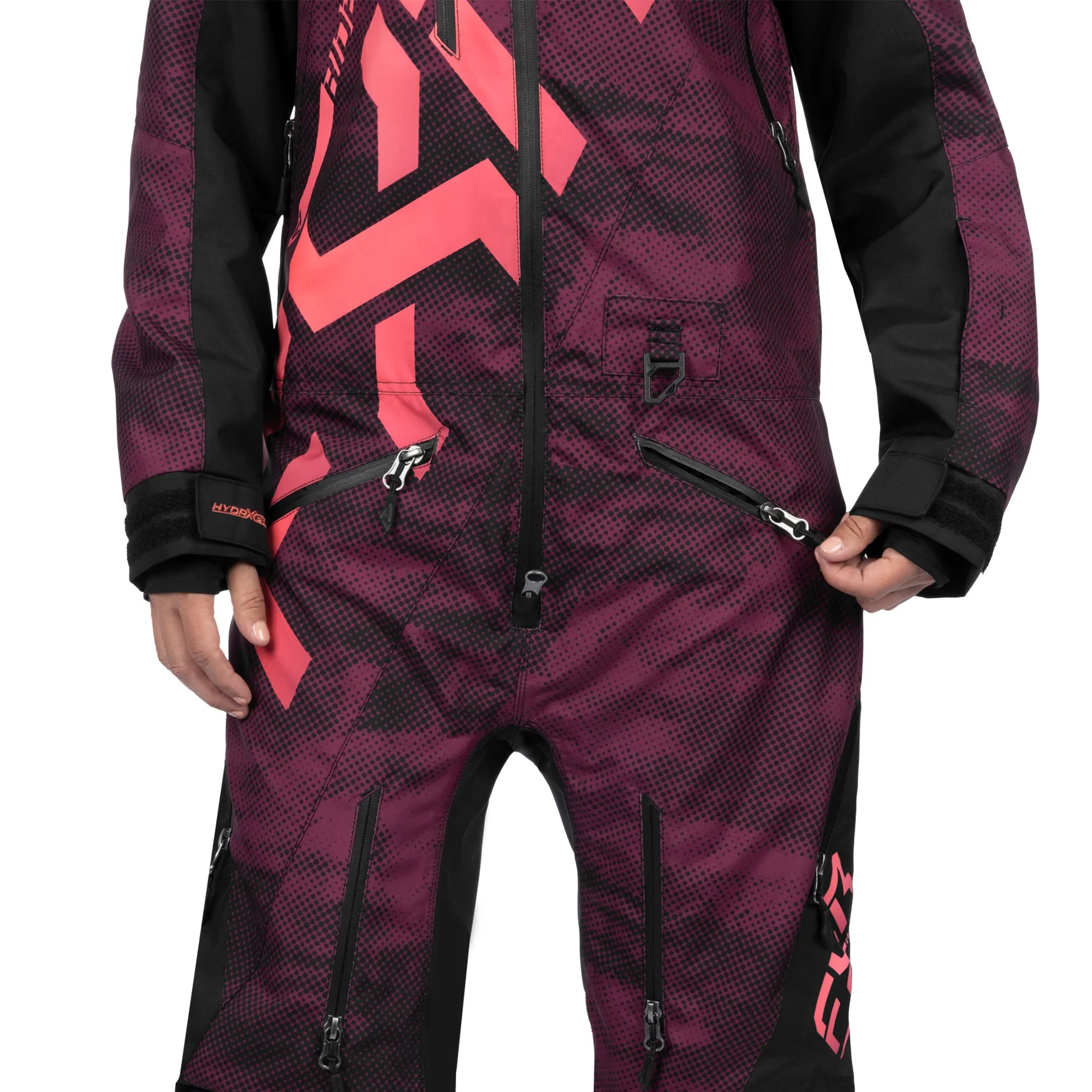 FXR CX Lite Snowmobile Monosuit Merlot Haze/Melon Red