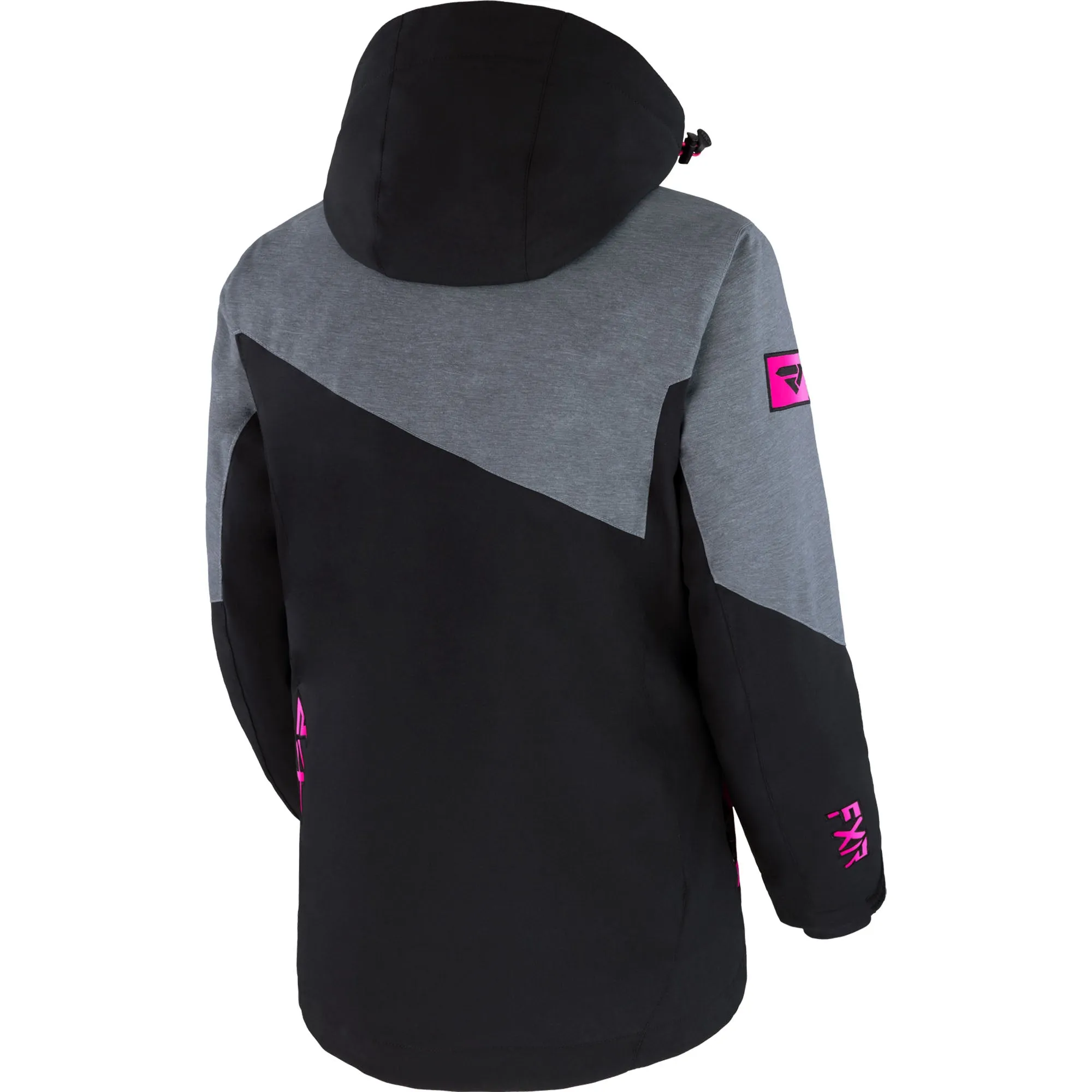 FXR Edge Snowmobile Jacket Black/Mid Grey Heather/Raspberry Fade