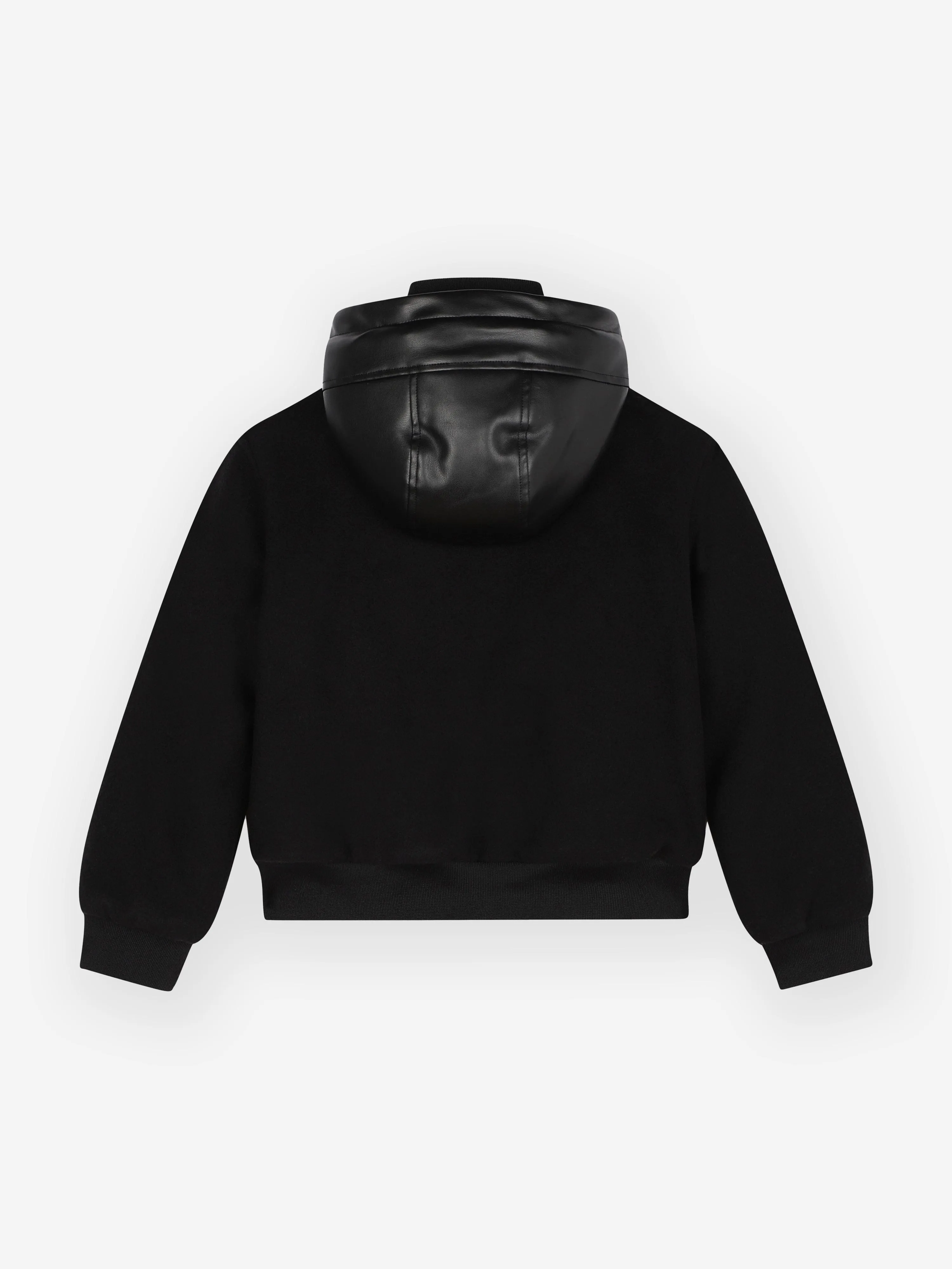 Karl Lagerfeld Boys Mixed Fabric Hooded Jacket in Black