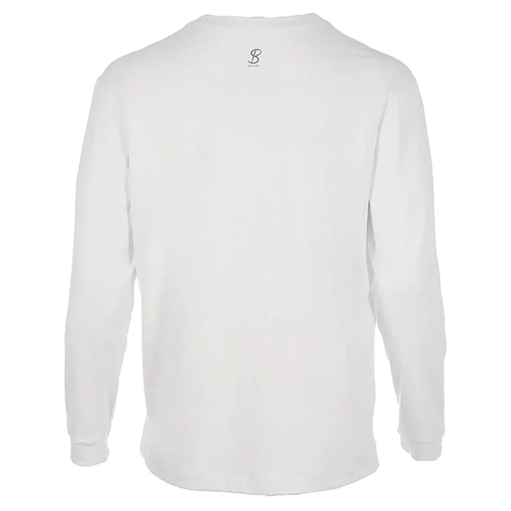 Men's SB Sport Classic Fit Long Sleeve Tennis Crew White