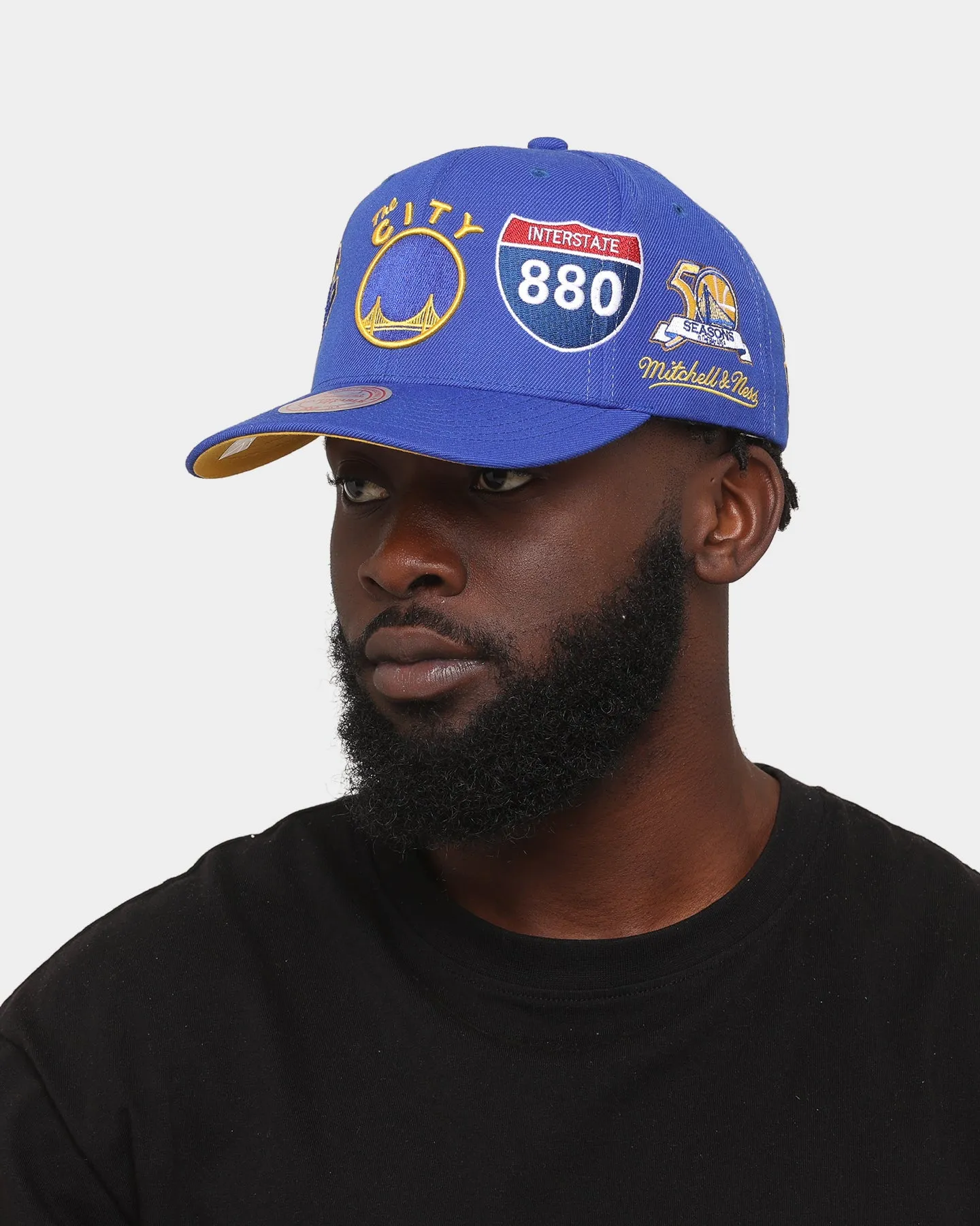Mitchell & Ness Golden State Warriors 'Highway' Pro Crown Snapback Blue