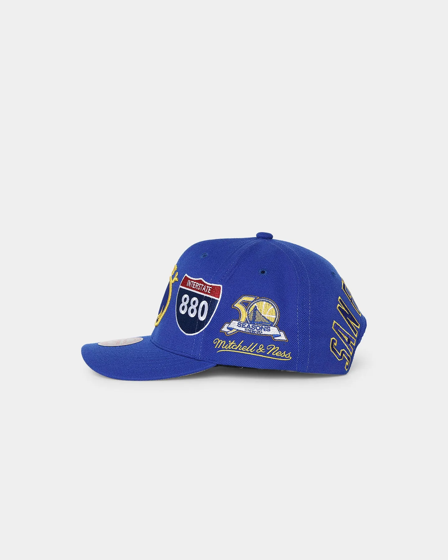 Mitchell & Ness Golden State Warriors 'Highway' Pro Crown Snapback Blue