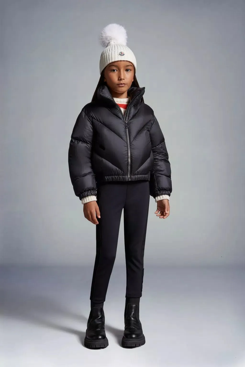 Moncler Enfant Girls Down Padded Mira Jacket in Black