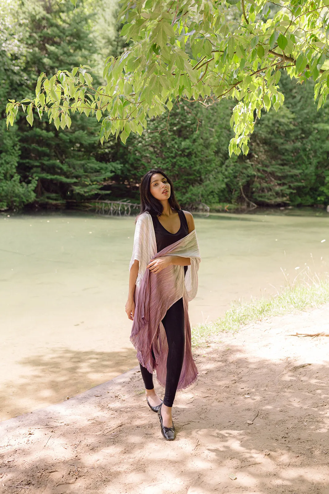 Nevaeh Ombre Kimono Beach Cover Up in Purple