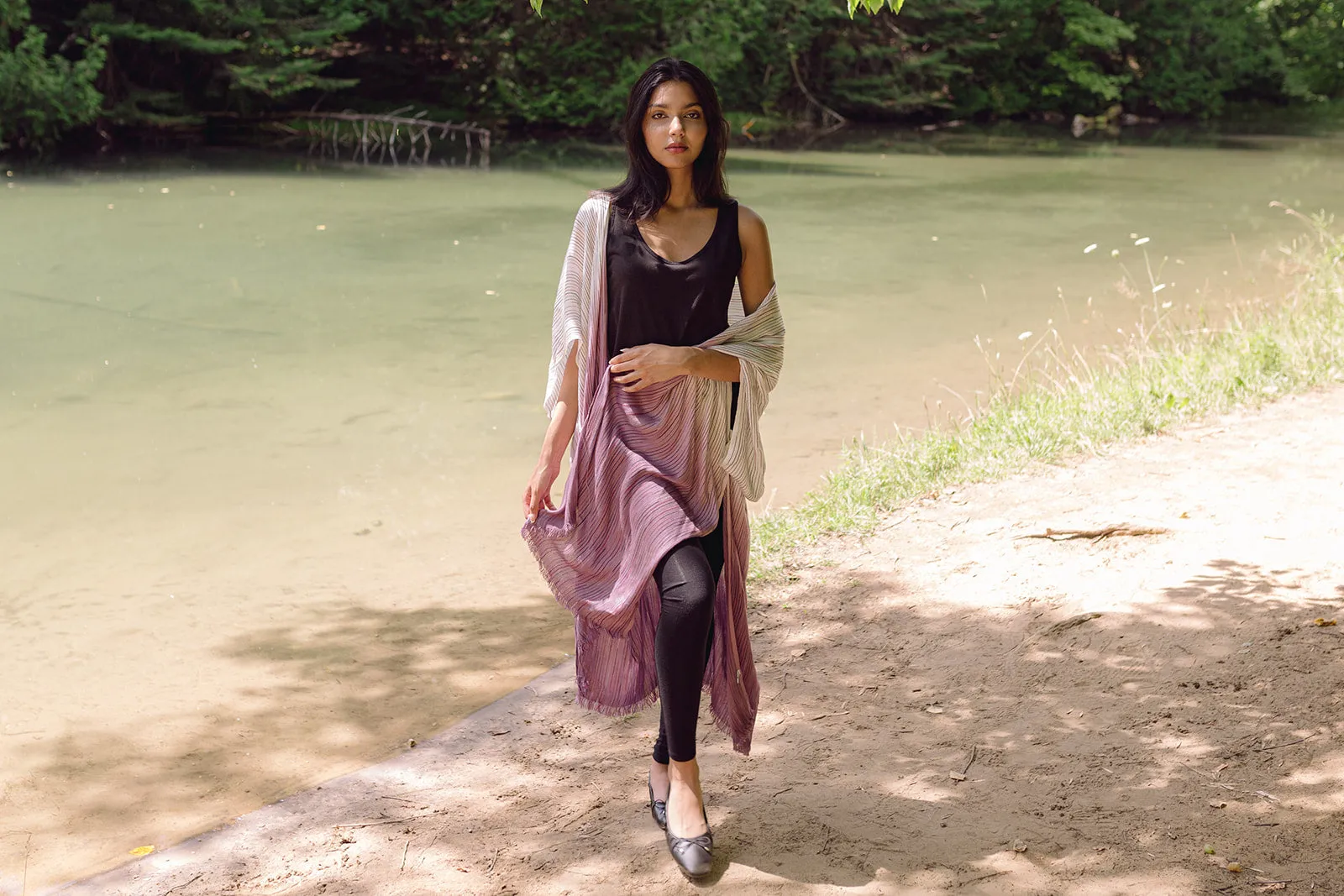 Nevaeh Ombre Kimono Beach Cover Up in Purple