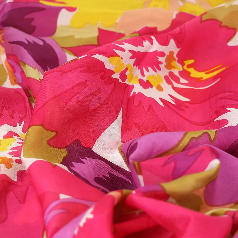 Pink abstract mix kimono Long