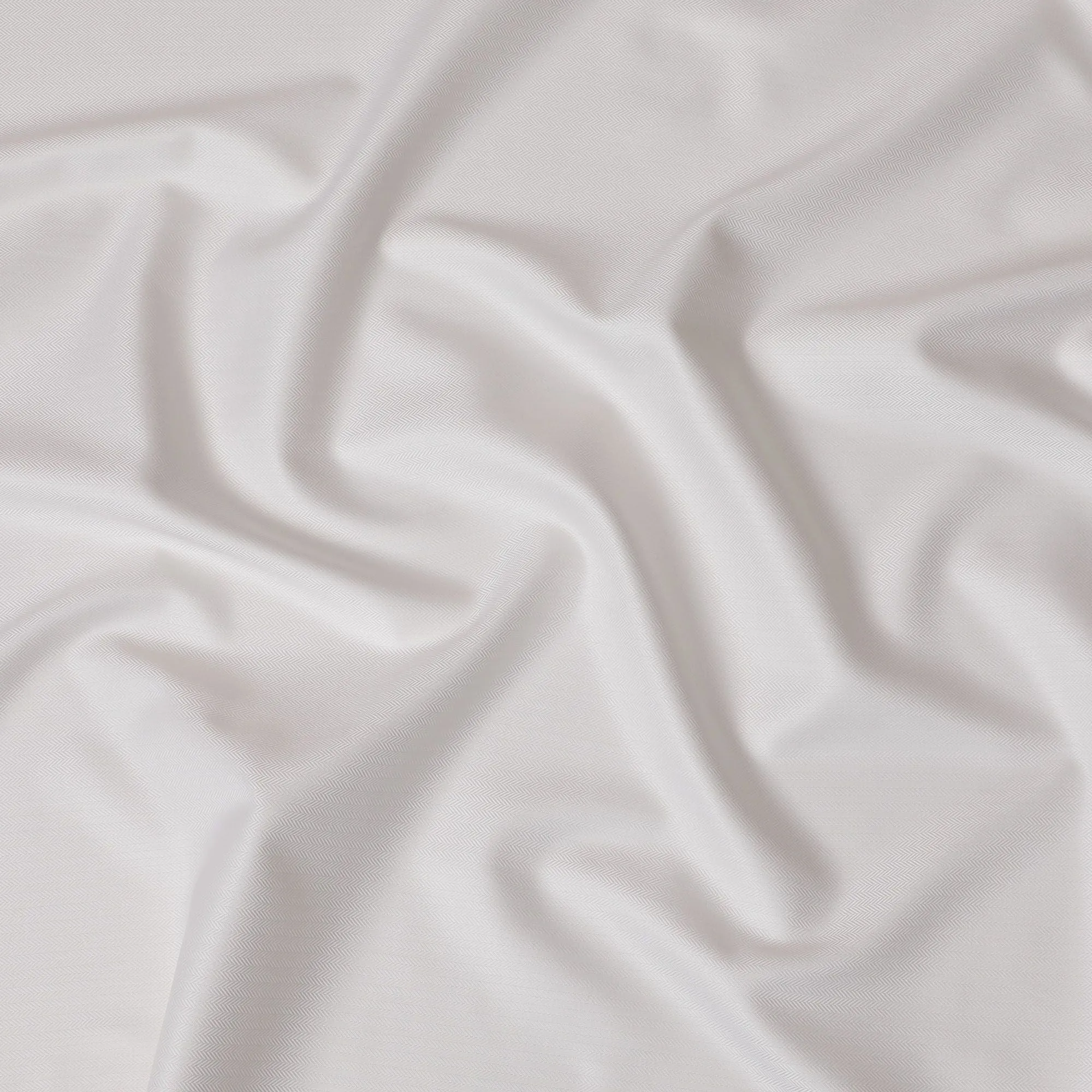 Premium White Swiss 100% Cotton Shirting Fabric - 150cm Width, Silky Finish Herringbone-D18881
