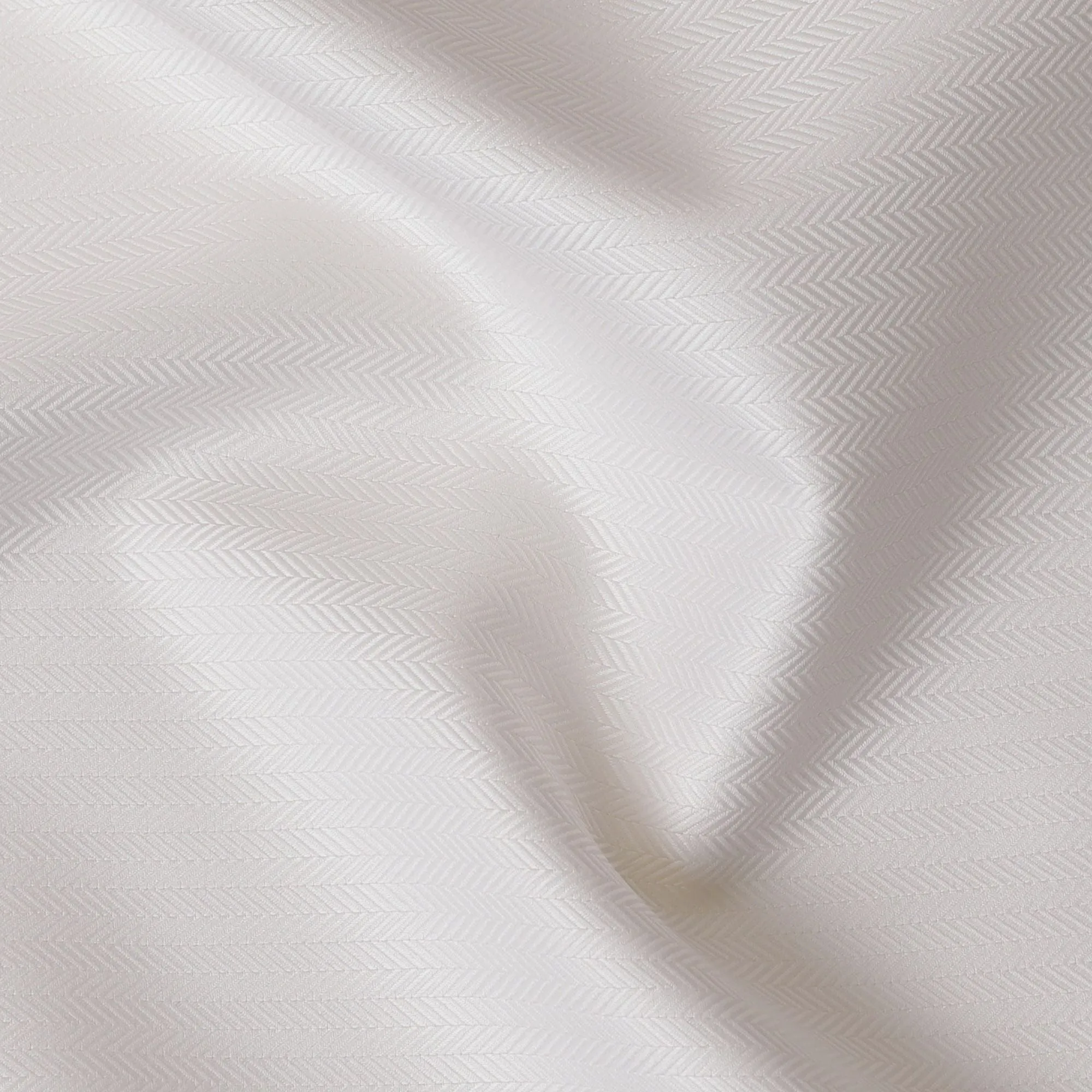 Premium White Swiss 100% Cotton Shirting Fabric - 150cm Width, Silky Finish Herringbone-D18881