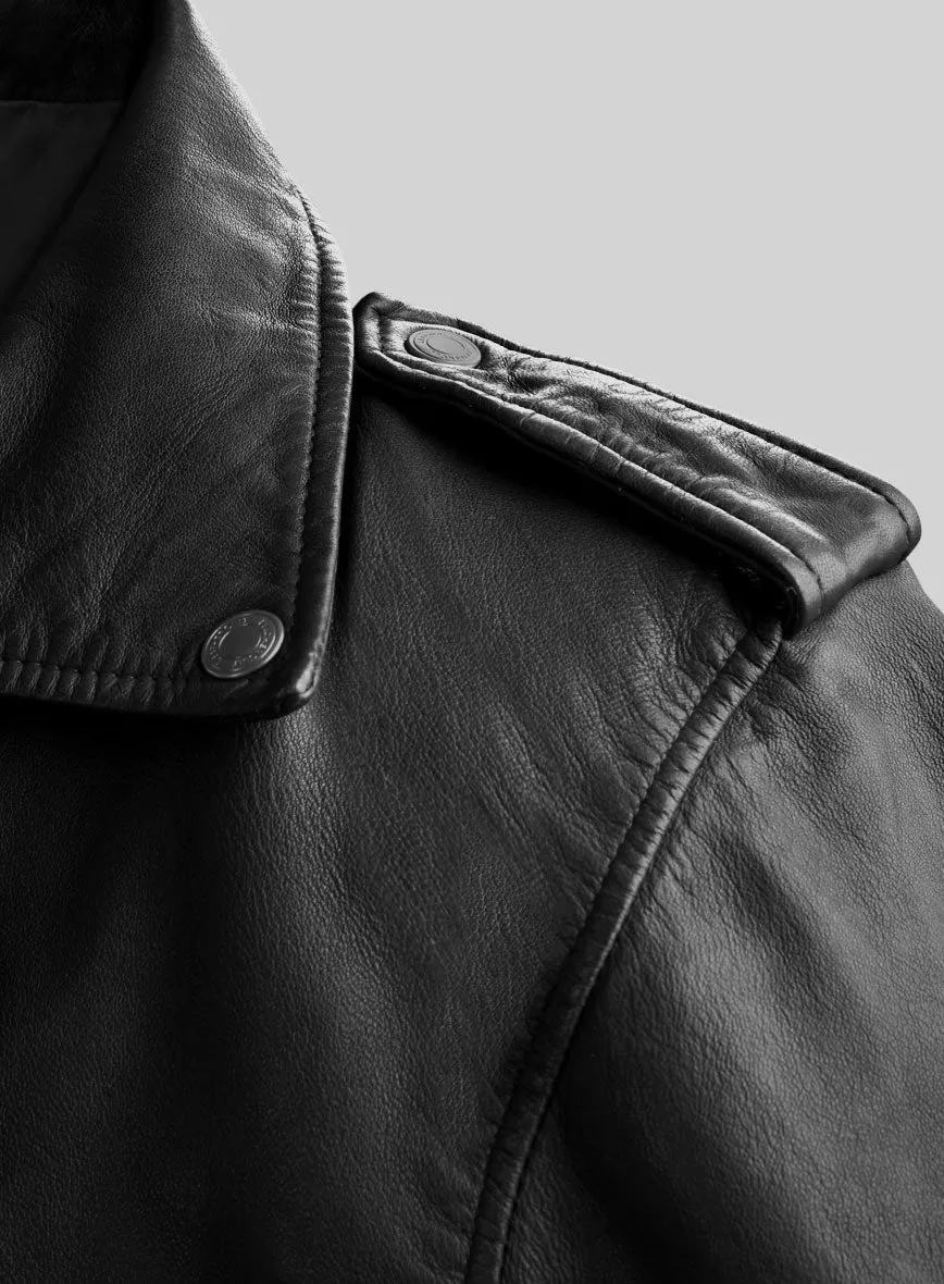 Revolt Black Biker Leather Jacket
