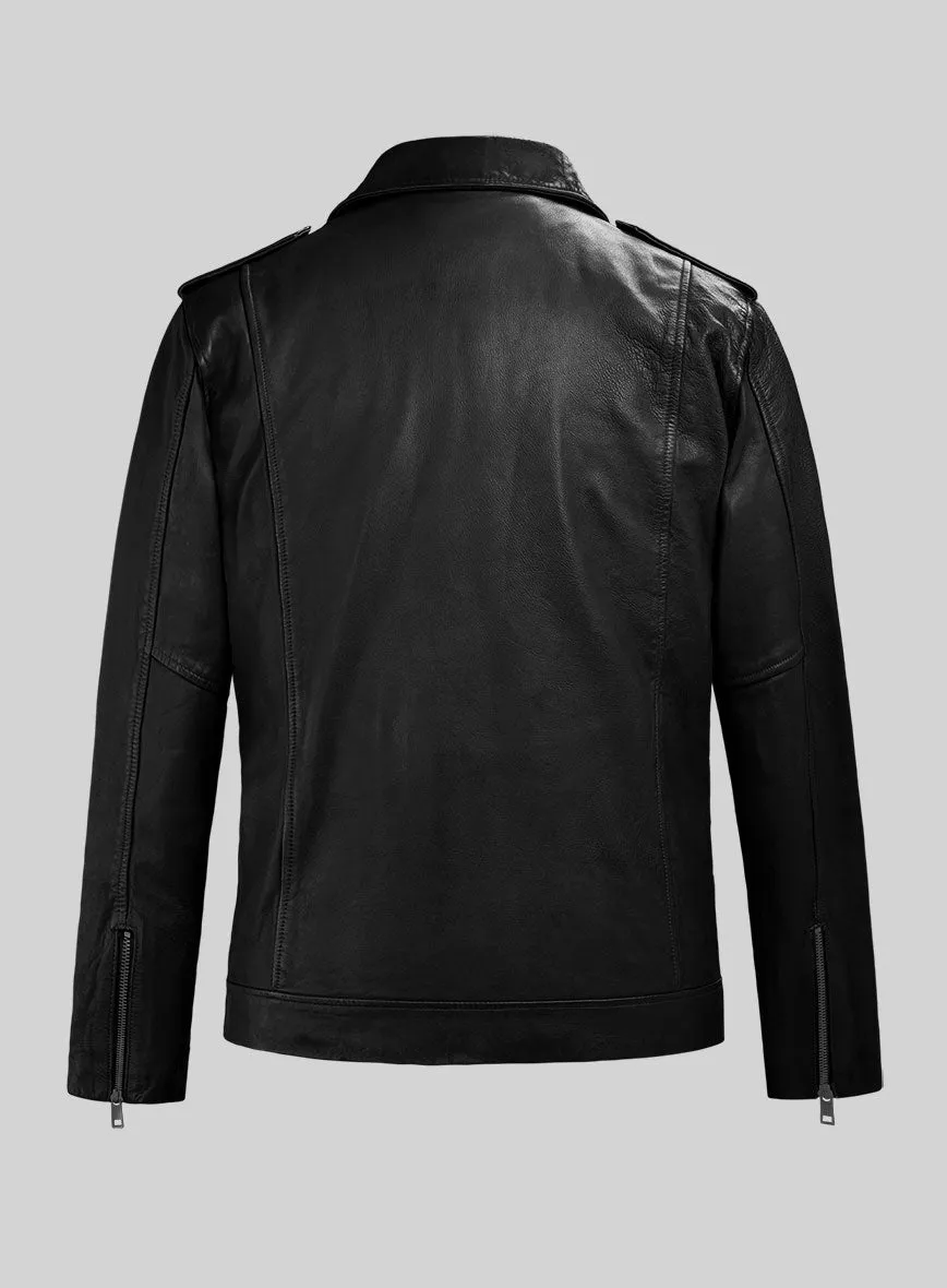 Revolt Black Biker Leather Jacket