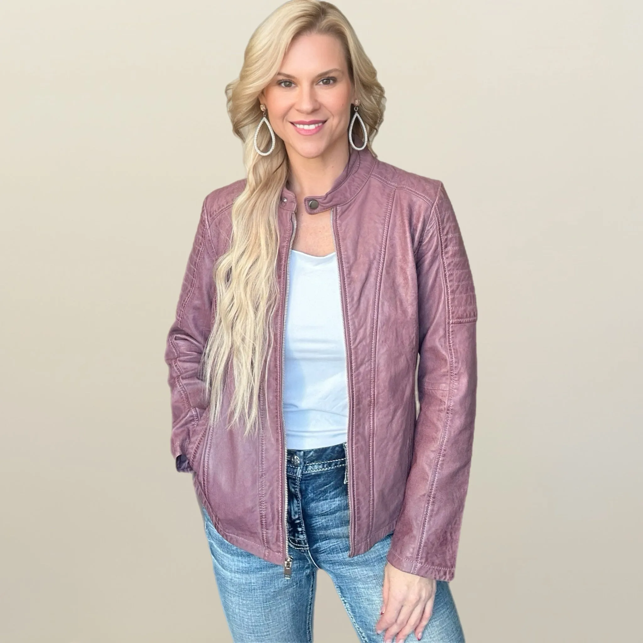 Scully Lavender Leather Jacket