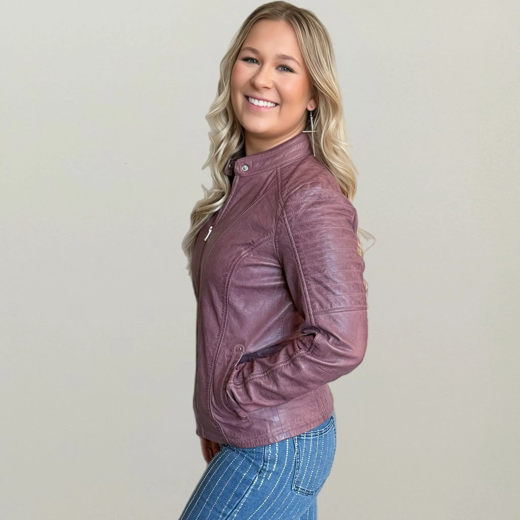 Scully Lavender Leather Jacket