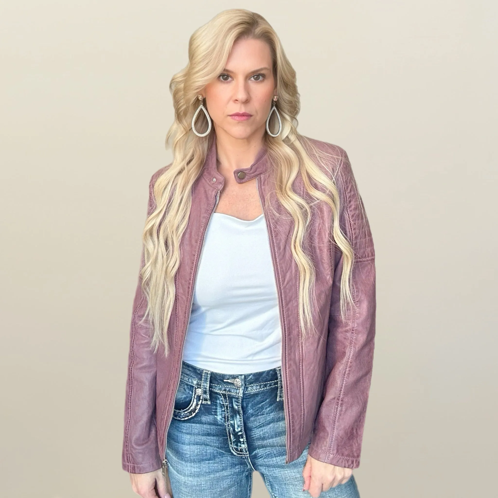 Scully Lavender Leather Jacket