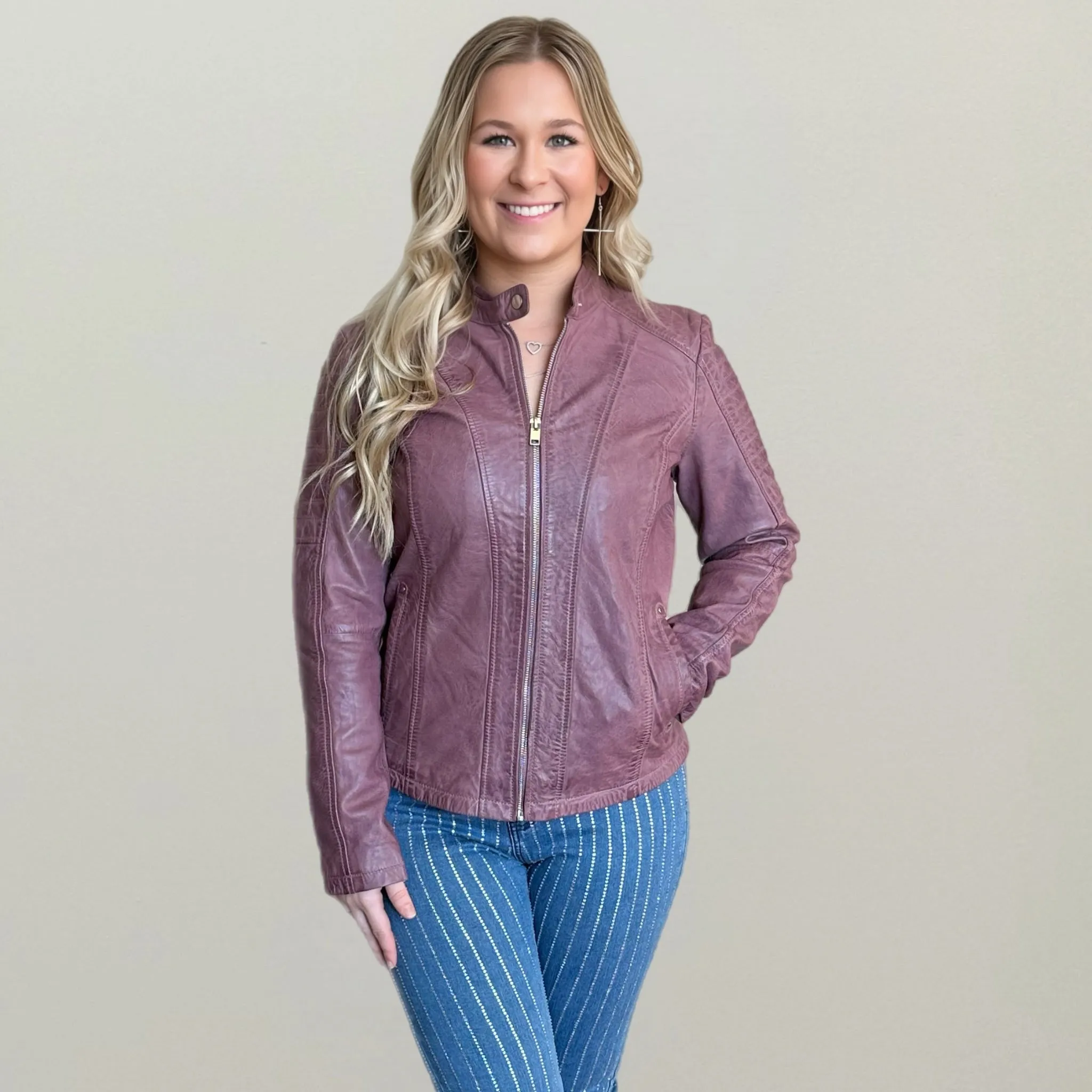 Scully Lavender Leather Jacket