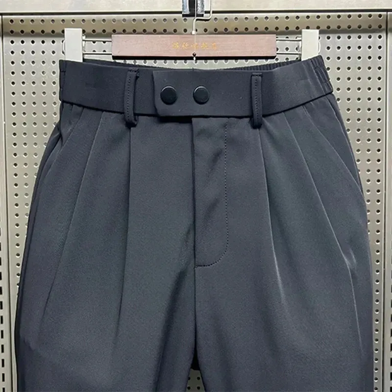 Spring Summer Loose Haroun Pants Male Fashion Business Trousers Casual Suit Pants Men Brand Clothing Men's Vintage Wild 28-38