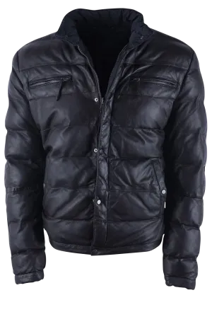 Stetson Men's Reversible Lambskin Leather Puffer Jacket