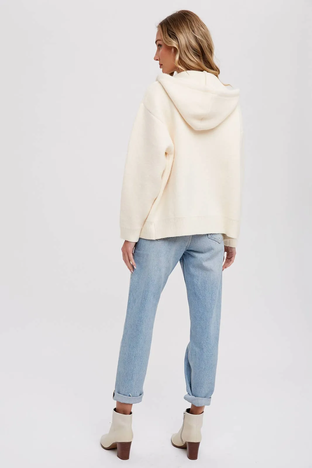 Sweater Zip Up Hooded Jacket