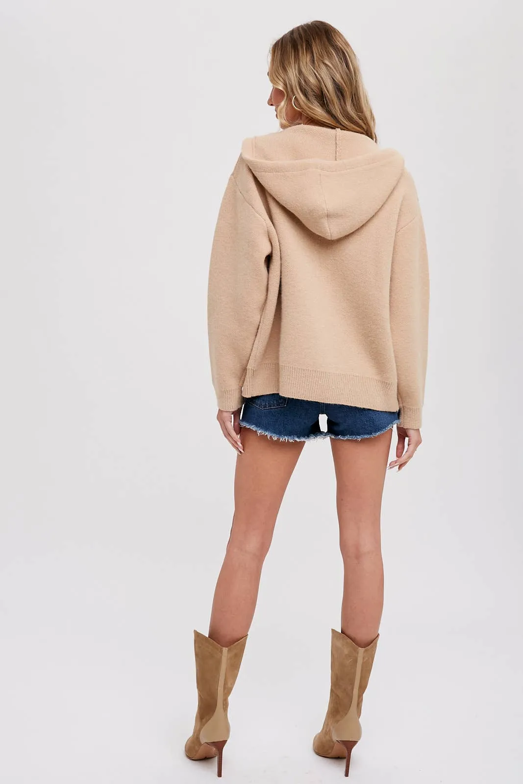 Sweater Zip Up Hooded Jacket