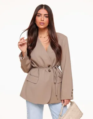 Taupe Oversized Wikkel - Blazer