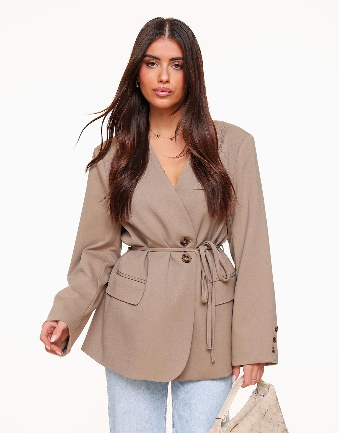 Taupe Oversized Wikkel - Blazer