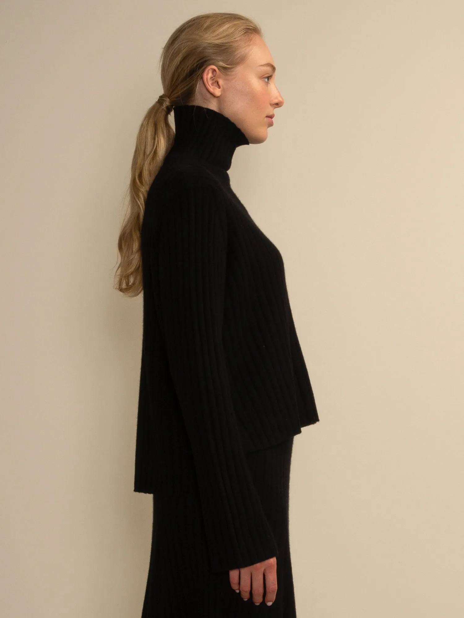 Turtleneck Rib Sweater_Black