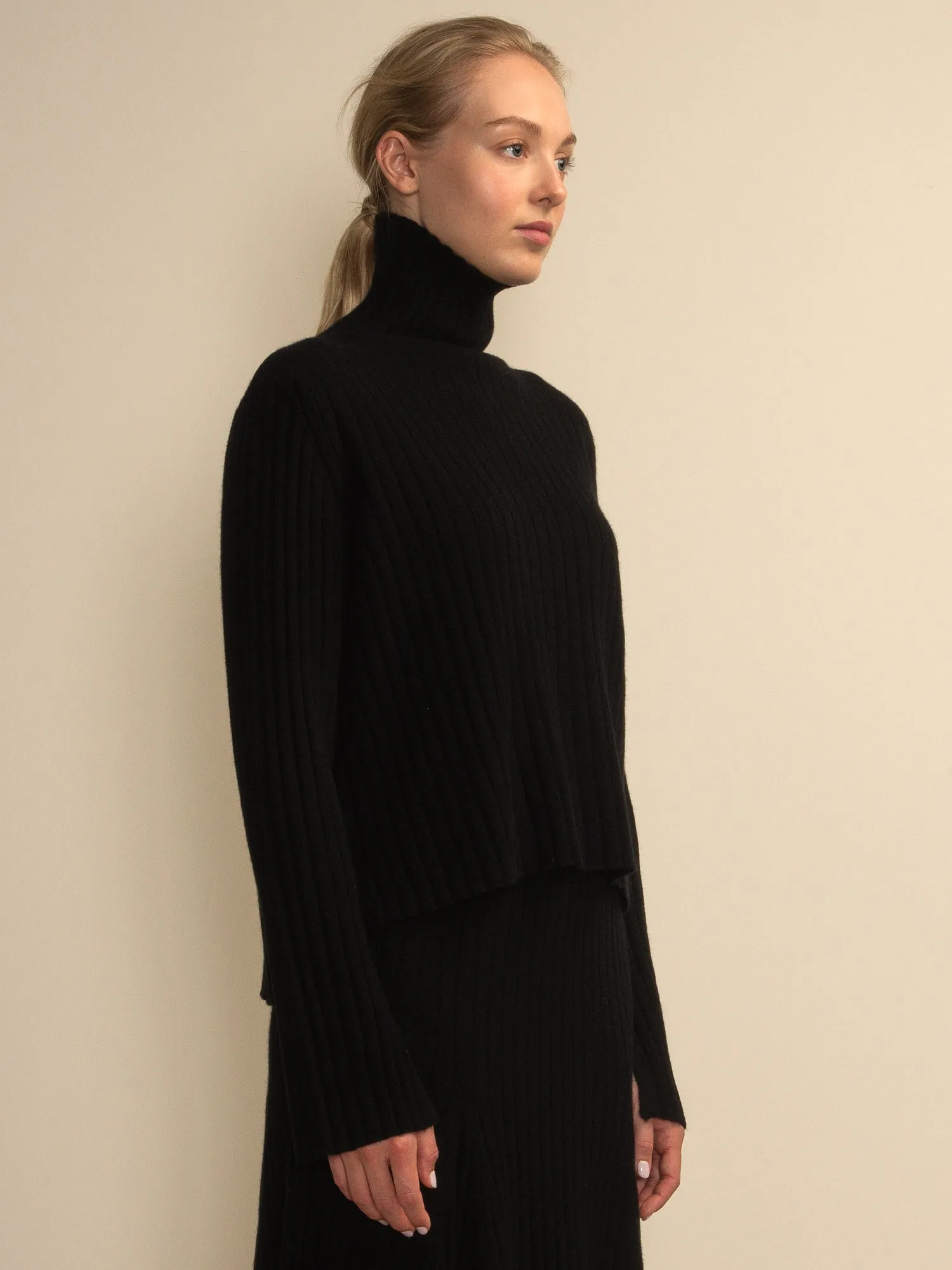 Turtleneck Rib Sweater_Black