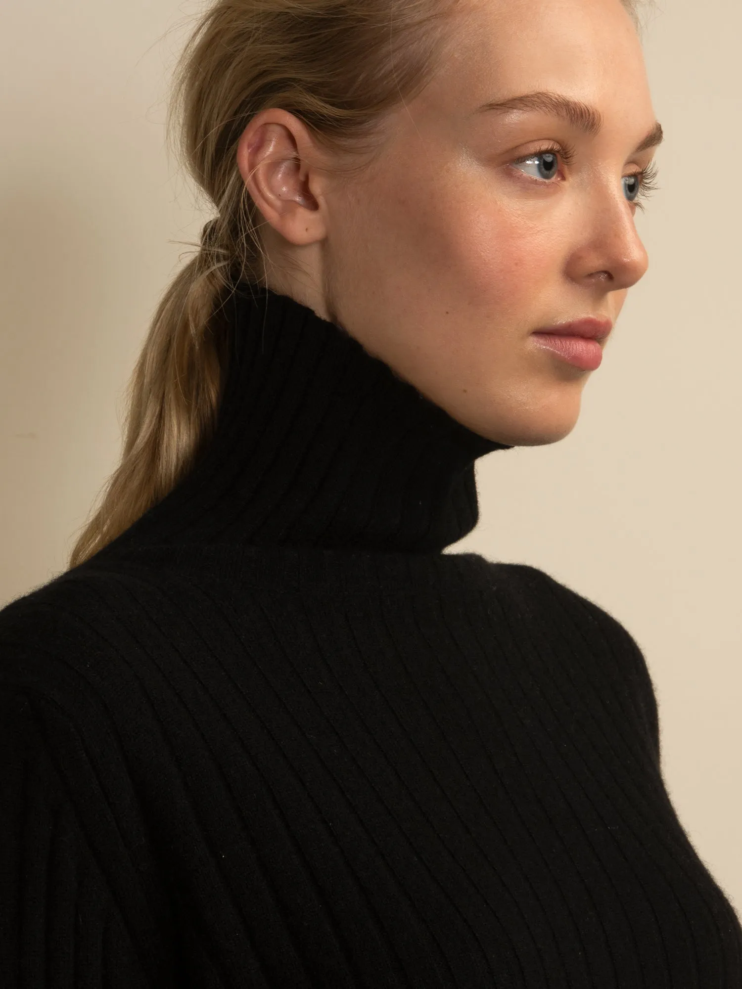 Turtleneck Rib Sweater_Black