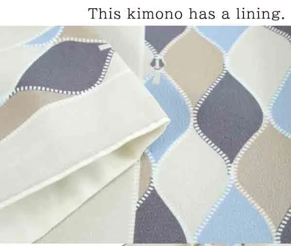Washable pre-tailored Lined KIMONO【ONE-SIZE】（Striped pattern.）