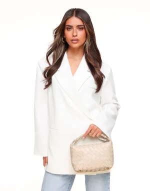 Witte Vierkante Oversized - Blazer