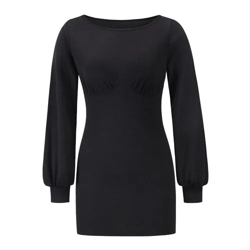 Women's Sexy Casual Long Sleeve Short Dress Mini Dress